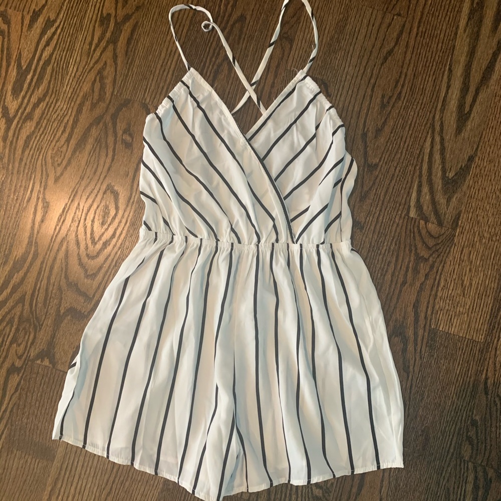 BRAND NEW black and white romper